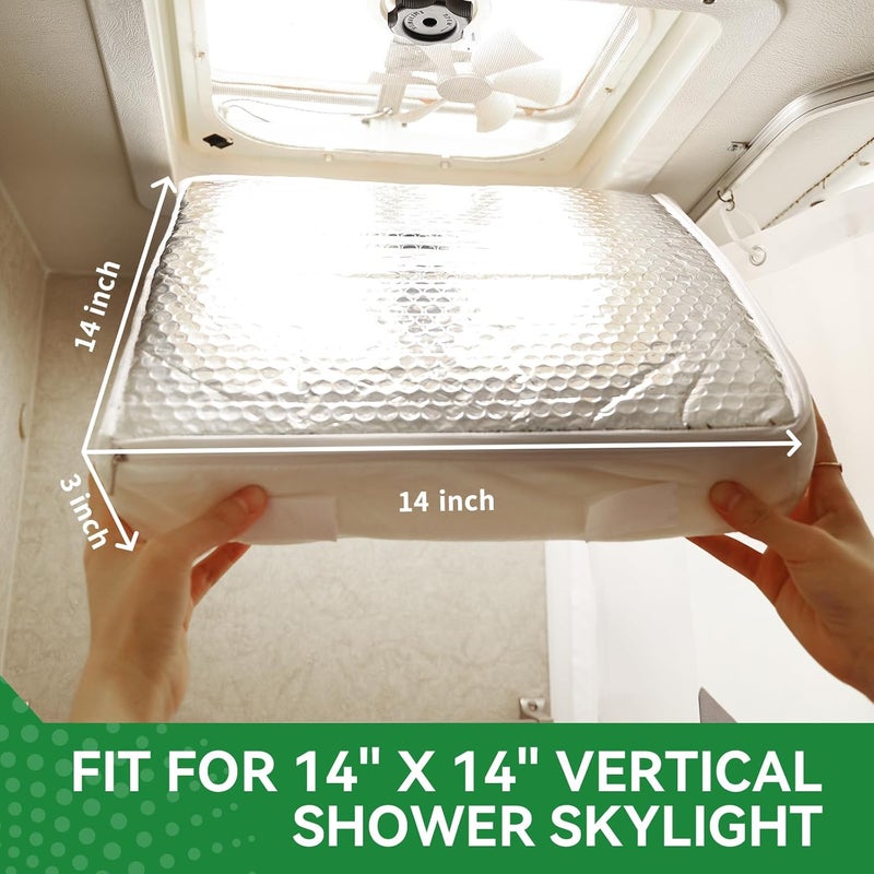RVINGPRO 2 Pack RV Skylight Insulators 14" x 14" RV Vent Insulations for Vent Inside Camper Trailer, with Storage Bag - Image 2